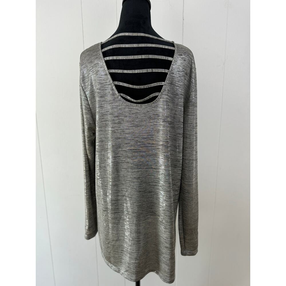 Women's Cruel Denim Silvery Shimmery Blouse, Size XL - Picture 3 of 7